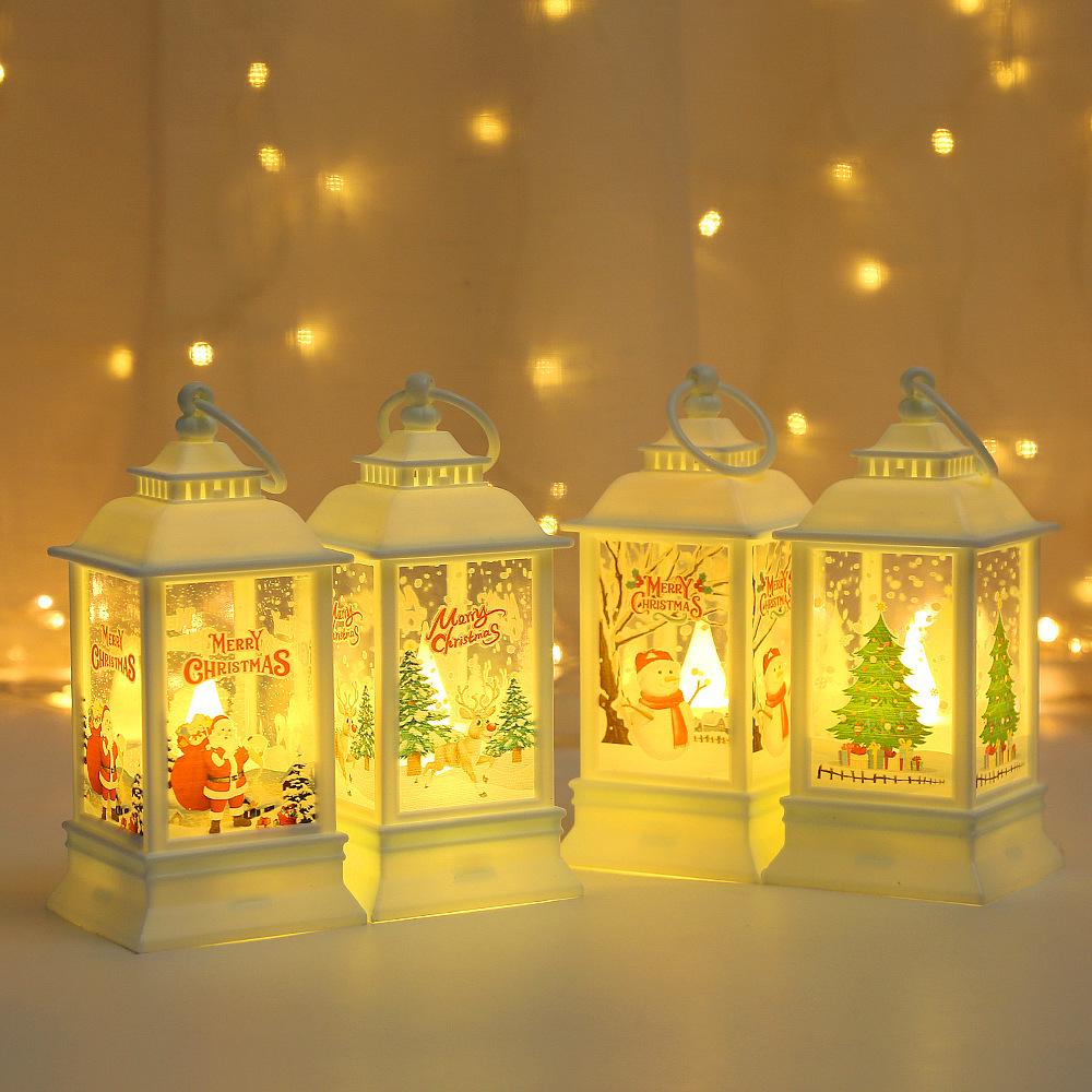 Portable Christmas Lanterns: Night Lights & Candlestick Lamps for Windows, Desktops, Gifts, and Kindergarten Decorations