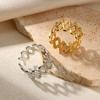 18k Gold-Plated Double-Layer Stainless Steel Geometric Open Women's Ring