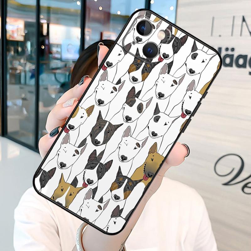 English Bull Terrier Dog Bumper Phone Case For iPhone 11 12 13 14 15 16 Pro X XR XS Max Plus Back Cover