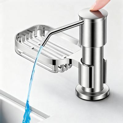 Edelstahl Küchenspüle Seifenspender Flüssigspülmittelpumpe für Küchenarbeitsplatte Rostfreier Spülmittelbehälter