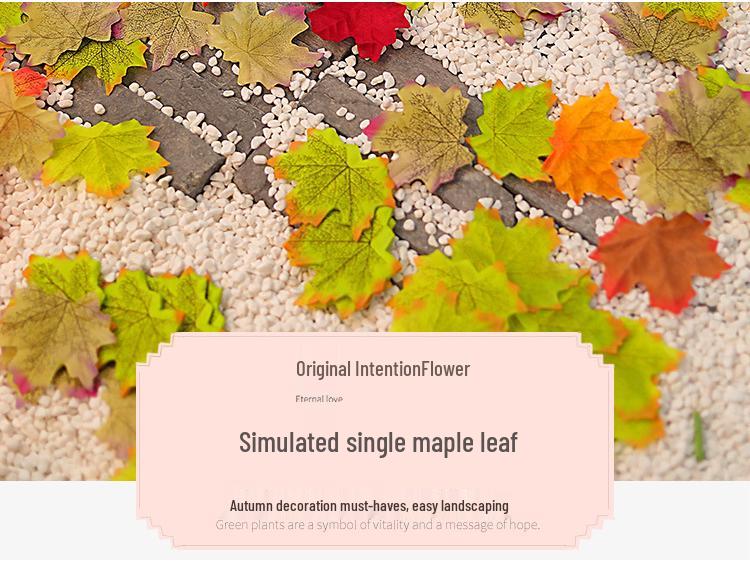 Artificial Red Maple Leaf & Green Leaves Decoration for Kindergarten, Shop Windows, and Landscaping