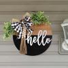Decorative Door Signs 12inch Hanger Round Farmhouse Flower Wreath for Party
