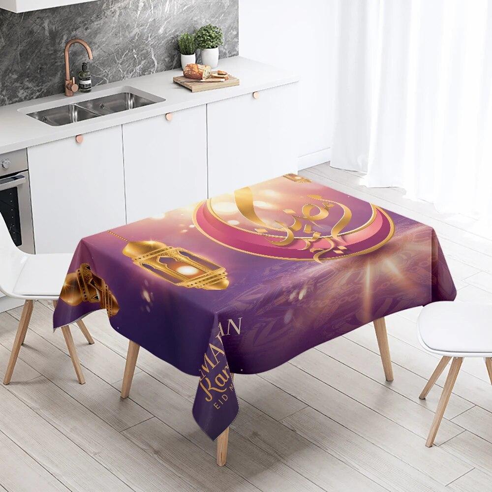 

Ид Мубарак Декор для ресторана скатерть Рамадан гобелен с цветочным рисунком исламского искусства прямоугольник водонепроницаемый подгузник для стола 100x160cm