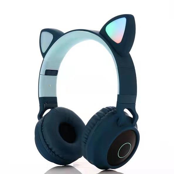 Cat Ear Luminous Bluetooth Headset: Over-Ear Wireless Headphones Compatible with Mobile Phones