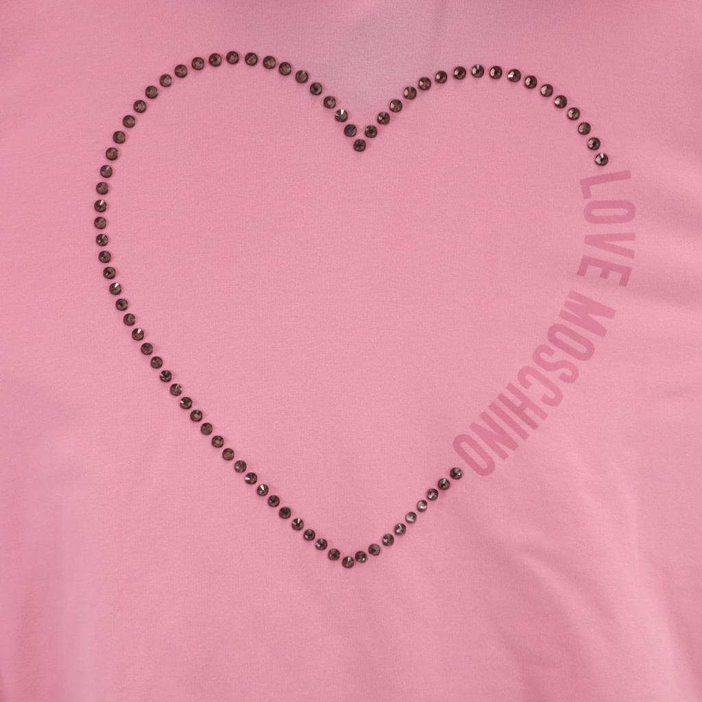 LOVEMOSCHINO Heart rhinestone Long sleeve Sweatshirts 40 pink Women Used
