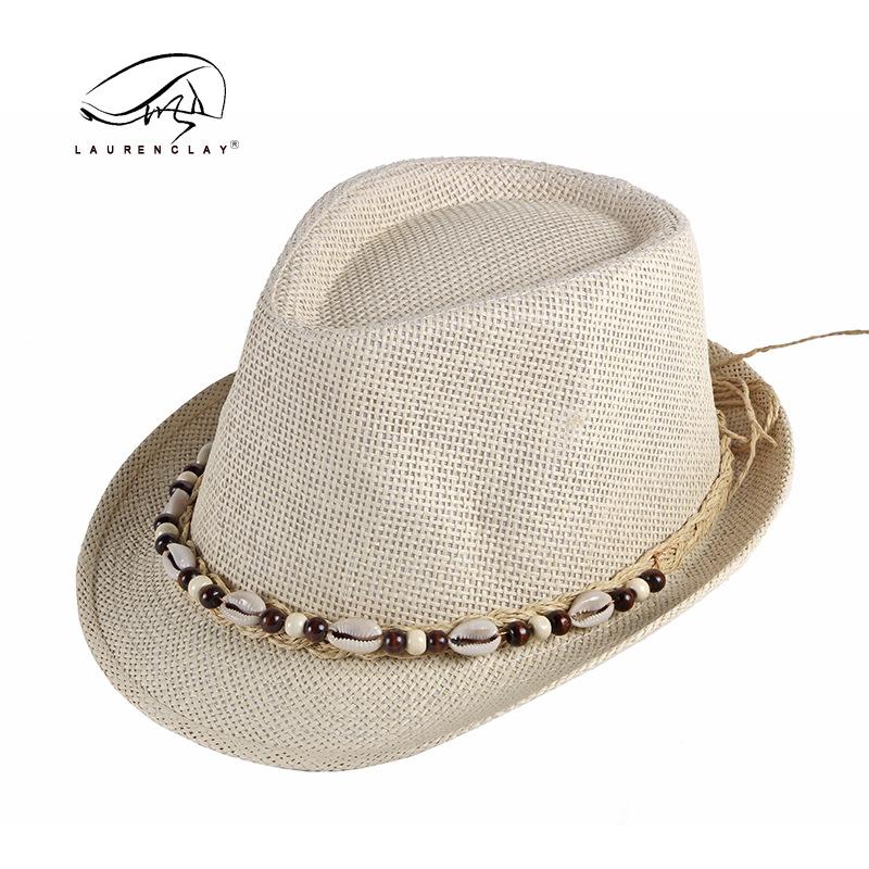 Summer sunshade sunscreen topper hat women's simple casual beach hat men's jazz hat straw woven handmade straw hat
