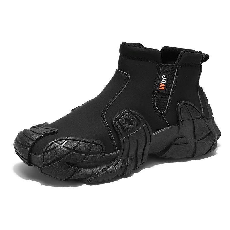 

Men s shoes autumn and winter new high-top foot cover one-pedal casual men s shoes outdoor mid-top non-slip and wear-resistant sports shoes men 39