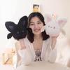 Cute Round Bats Plush Toys Pink Imp Angel Bat Plushie Stuffed Doll Black  White Cartoon Bat Plushie Children'S Birthday Gifts