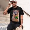 Quokka Sticker Model Men’s Short-sleeve Crewneck T-Shirt Classic Casual Multiple Colors and Siz