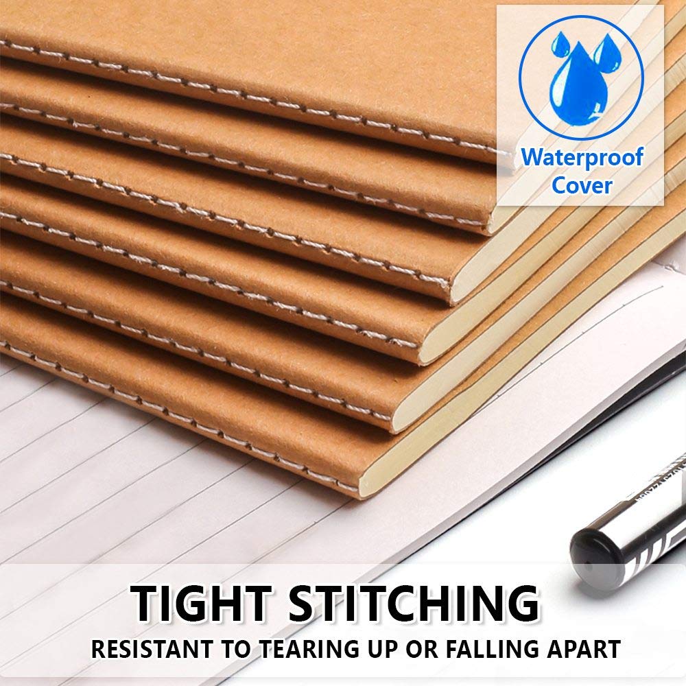 Feela A5 Kraft Horizontal 30 Blank Horizontal Memo Writing Reading Hatron Notebook Notebook, 30-Pack, Ruled, A-Line, 7mm, Sheets, Cover, Waterproof,