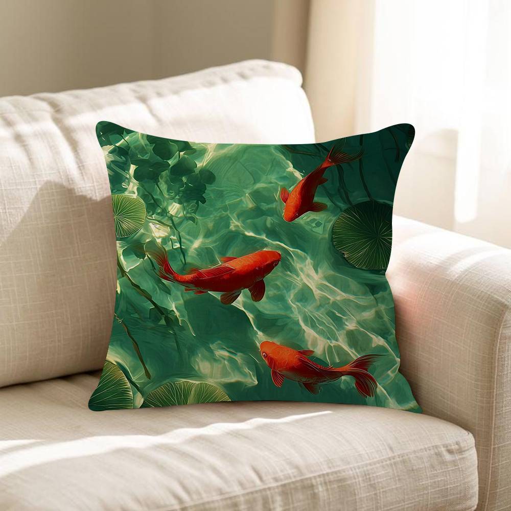 Luckly Koi Goldfish Pillow Anime Pillow Sofa Bed Head Pillow Cover Cushion Cover Fashion