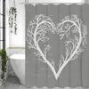 Love tree shower curtain, bathroom decoration shower curtain, waterproof shower curtain with hooks