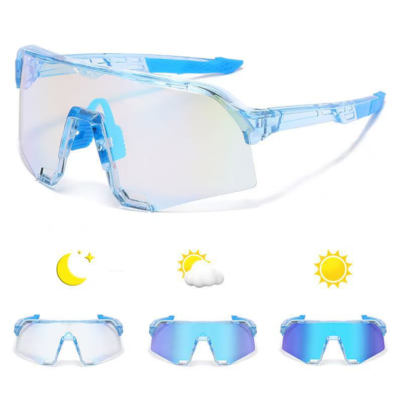 Tag Nacht Fahrradbrille Herren Damen Marathon Laufen Mountainbiken Winddicht Farbwechselnde Sportsonnenbrille