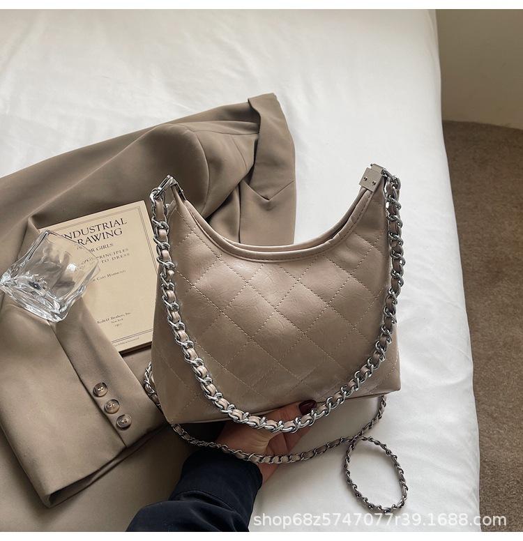 Foreign order high-end chain handbag women's 2025 new spring and summer fashion diamond shoulder bag crossbody bucket bag