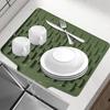 Dish Drying Mat Silicone Heat Resistant Kitchen Countertop Mat Non-Slip Kitchen Drying Mat Protects Surfaces Prevents Water Build Up