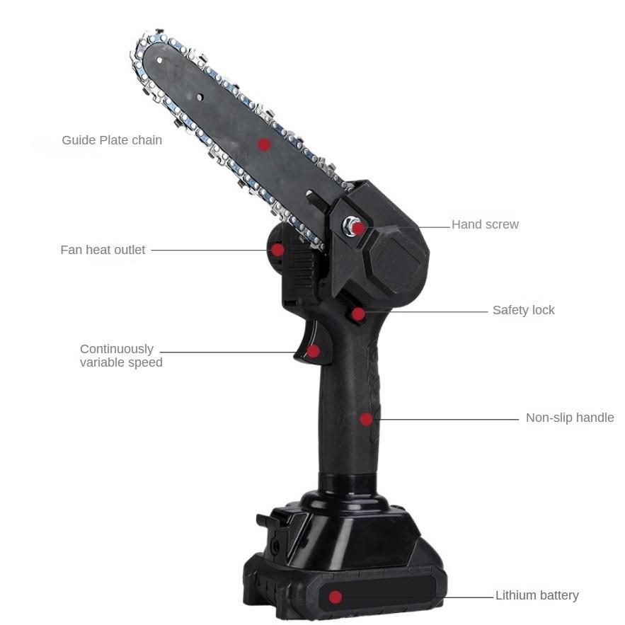 Garden Logging Rechargeable High-Altitude Electric Chain Saw Household Small High-Altitude Saw Telescopic Rod Electric Pruning Chain Saw