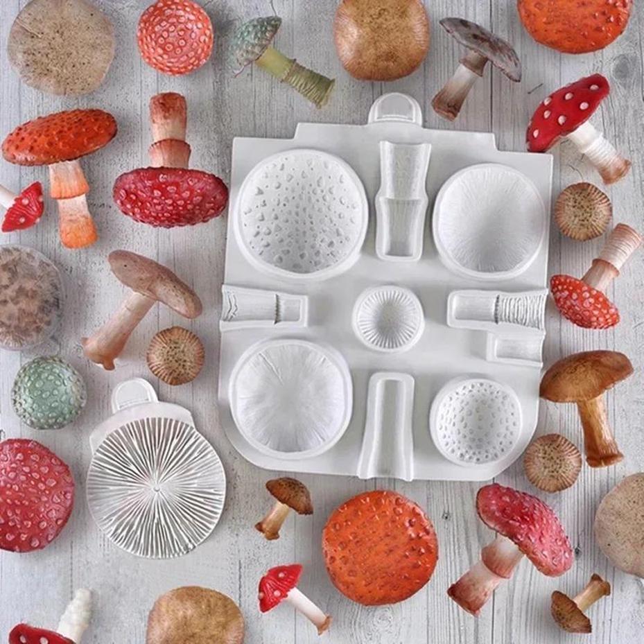 1 Pcs New Huge Mushroom Silicone Fondant Molds Wedding Cake Decorating Tools For Baking Chocolate Resin Molds(Color Random)
