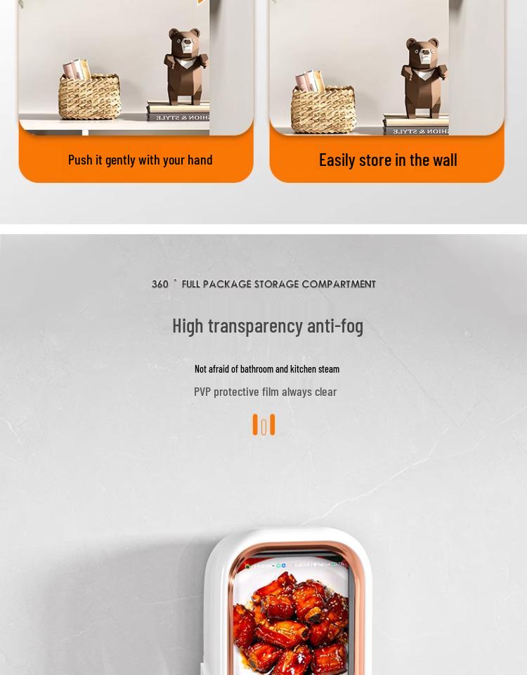 Wall-Mounted Waterproof Rotating Phone Holder for Bathroom and Toilet