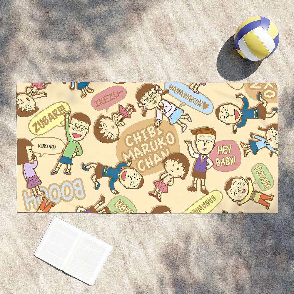 Cartoon C-Chibi Maruko-chan Cute Towel Shower Sauna Travel Spa Quick Dry Gym Accessories Soft Large Beach Towels