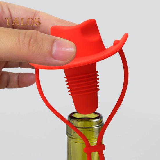 Wine Stopper Cowboy Silicone Bottle Cork Leak-Proof Shelf Display Bottle Stopper Mexican Themed Wine Cork Gift for Wine Lovers