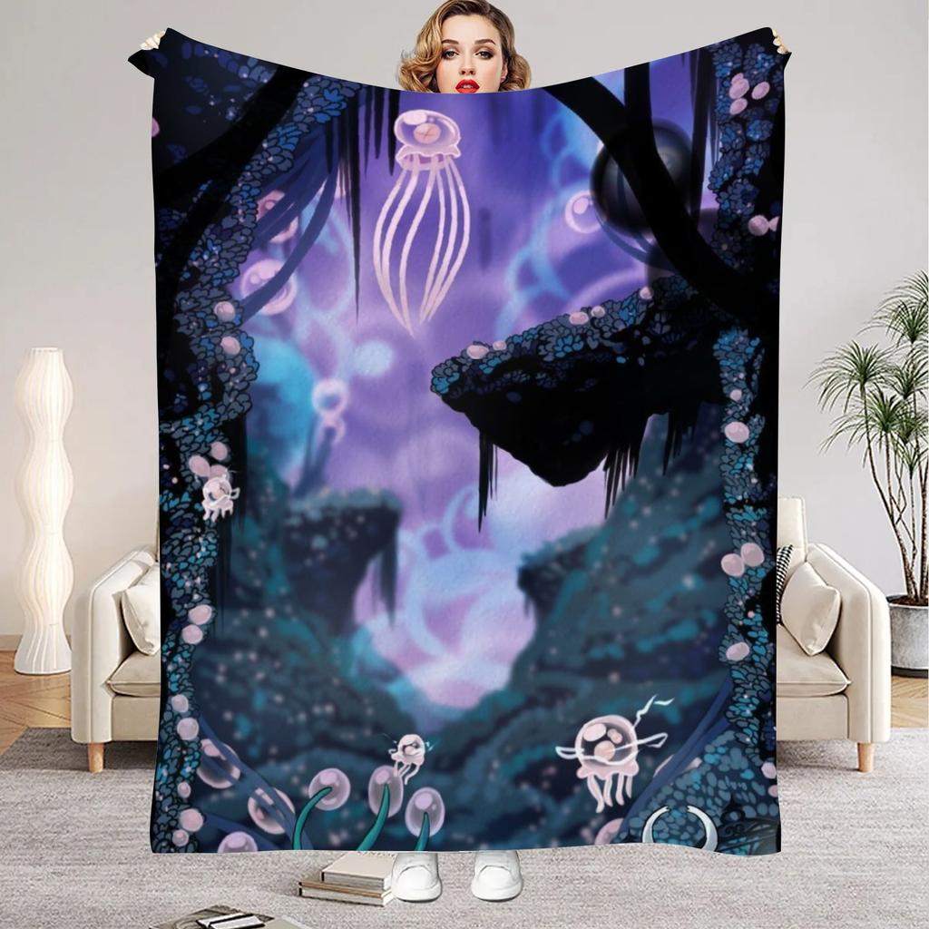 Hollow Knight Blanket Cartoon Game Printed Flannel Blanket for Home Living Room Bedroom Decor New Year Christmas Gift for Fans