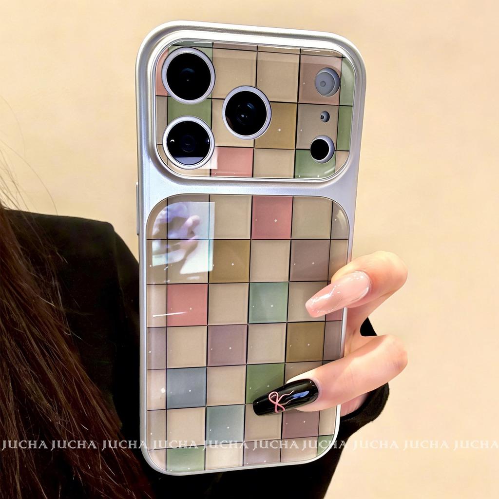 Applicable to Apple 11promaxiphone11 mobile phone case high-end sense simple female personality retro color square