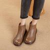 Genuine Top Layer Cowhide Mom Boots, Wool Lined Warm Martin Boots, Thick Sole Soft Leather Winter Short Boots for Women SA‑810