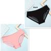 Low Waisted Women's Triangle Panties Ice Silk Stripes Seamless Large Size Sexy Lace Transparent Underwear