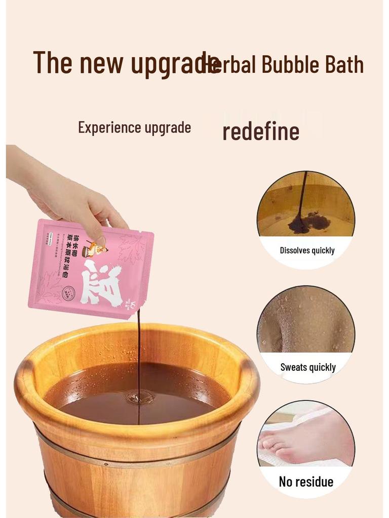 Herbal Mugwort Foot Soak Bag - Instant Dissolving, Sweat-Inducing Foot Bath Liquid