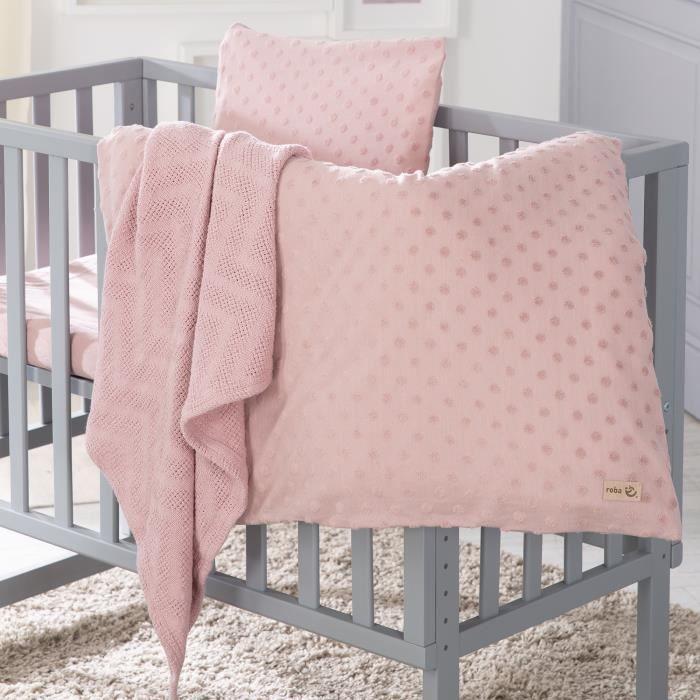 Coffret bébé bio 'lil planet' - roba - linge de lit + drap housse + couverture - rose