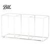 Organized Vanity Accessories Transparent Acrylic Makeup Brush Organizer, Multi-Compartment Storage Bin, Modern Stable Plastic Cosmetic Display