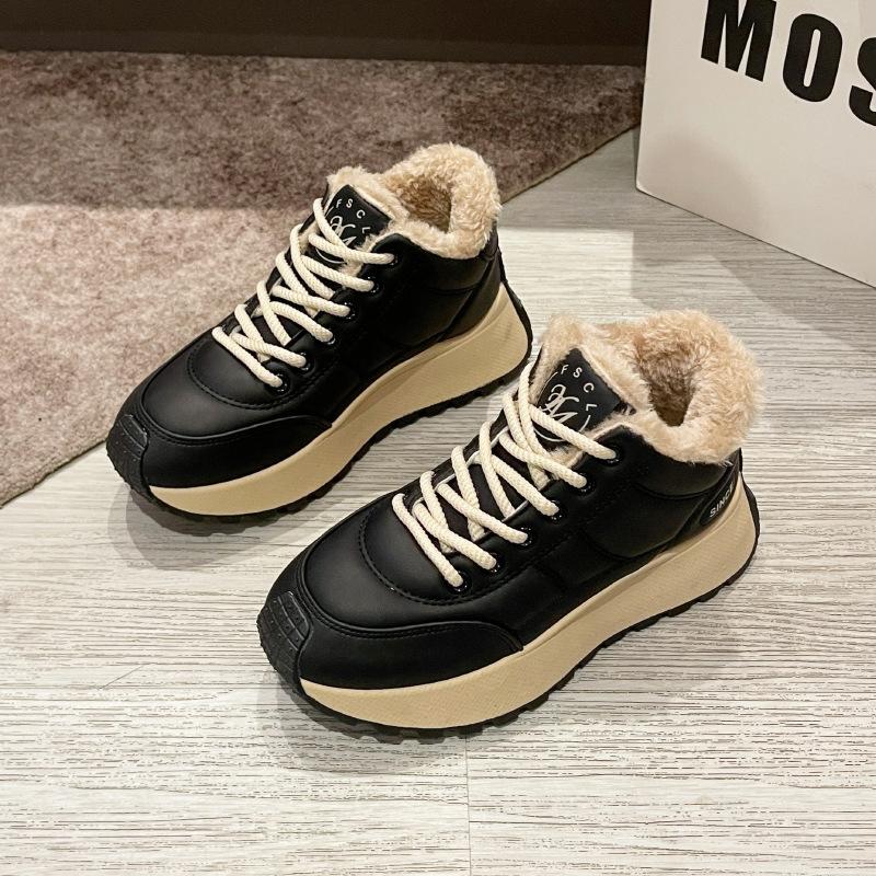 

Forrest Gump shoes women s 2025 winter autumn and winter velvet versatile platform student non-slip casual sports shoes 40 чёрный