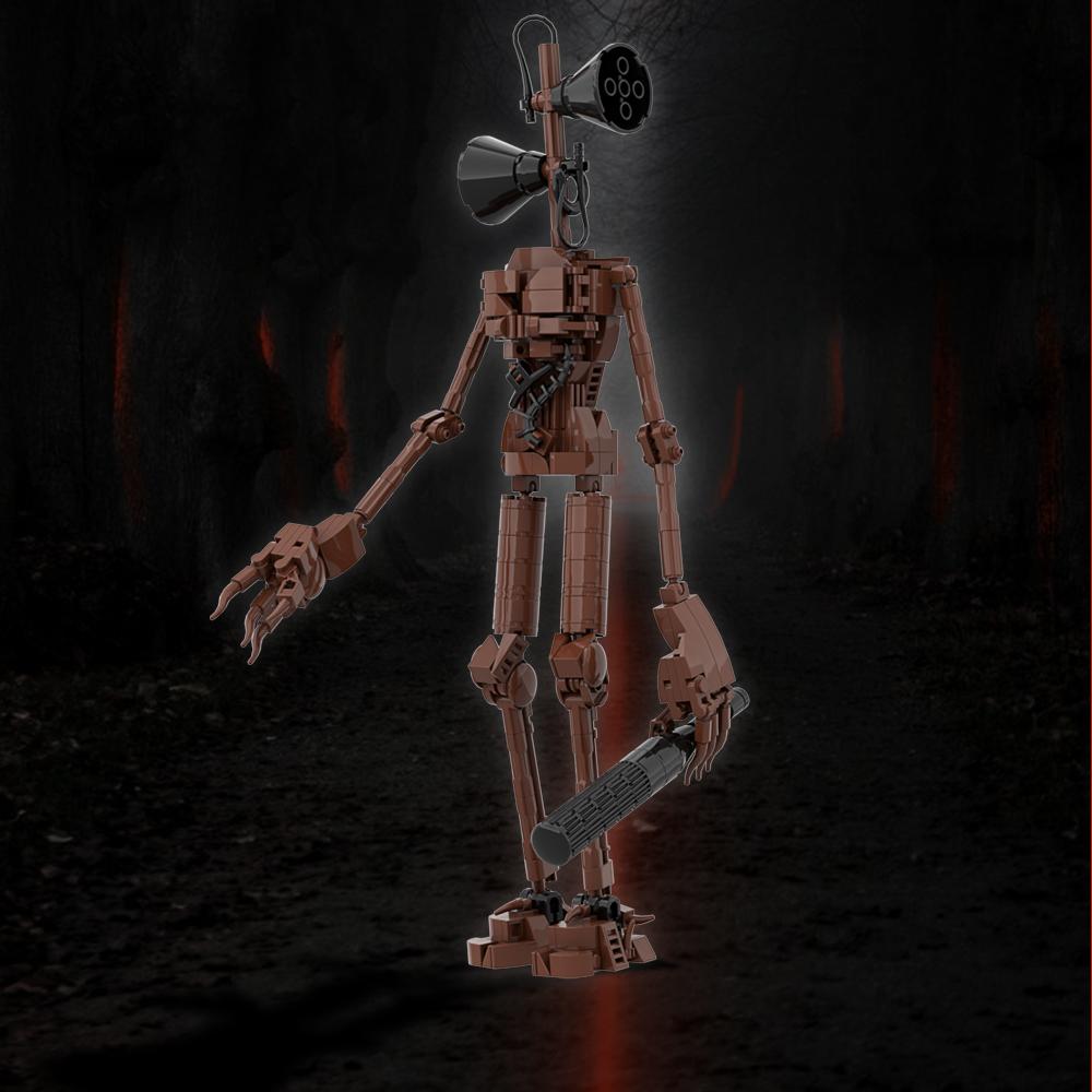 MOC Classiques Scène de Jeu d'Horreur Tête de Sirène Monstre Mécanique Classique Modèle d'Assemblage de Briques de Construction Robot Mécanique Jouet pour Garçon Cadeau