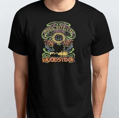 Woodstock Vintage Music Festival T-SHIRT Unisex S M L XL XXL 3 4 XL Nero