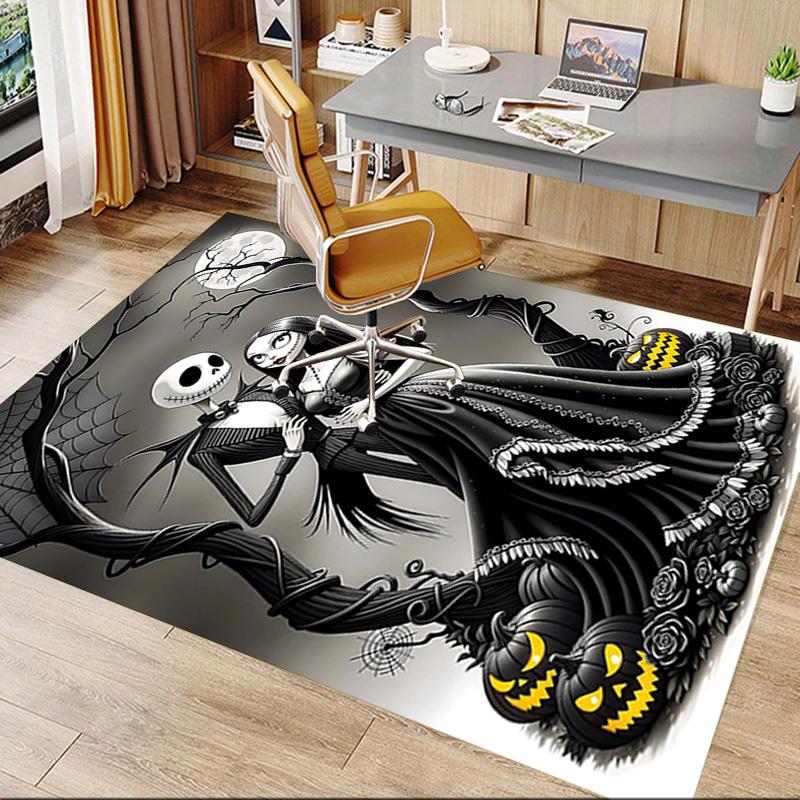 1 Stück Jack Skellington, Sally Extra Groß Rutschfester Teppichboden, Büro, Familie, Studio Großer Teppich Innen Teppiche, Auffälliges Statement-Stück
