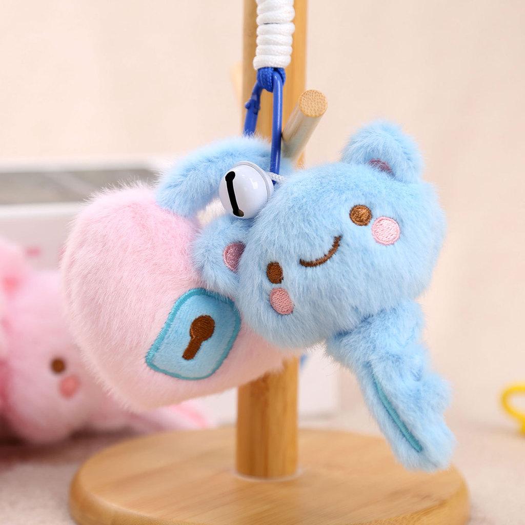 Keychain Heart Lock Plush Toy With Soft Short Plush For Girls Birthday Gift Accessories