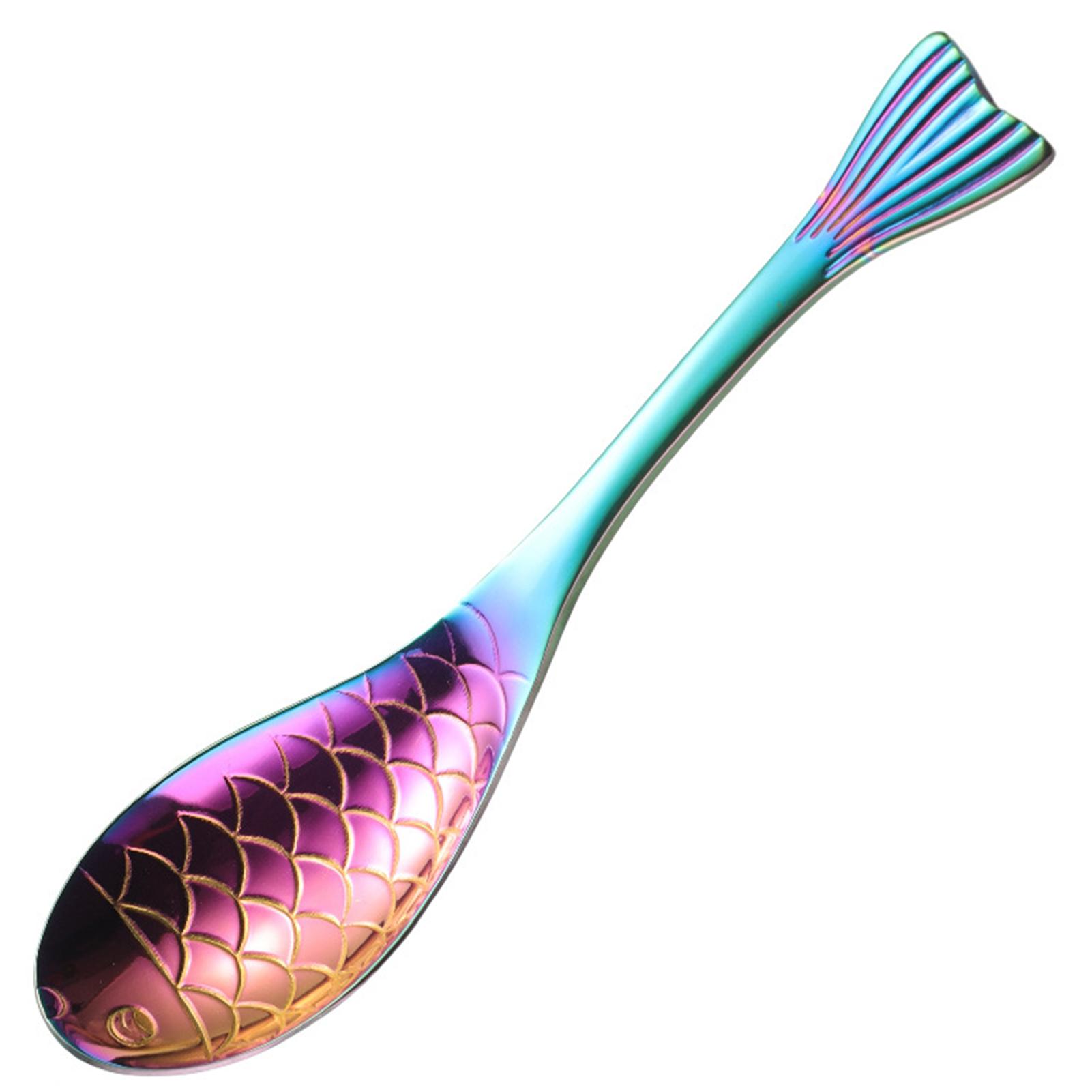 Food Grade Metal Dessert Spoon Unique Fish-Shaped Design Festive Holiday Buffets