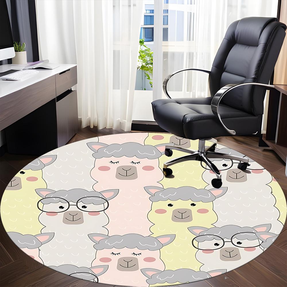 1 Stück Alpaka-Druck Stuhlteppich für das Büro, Weiche Flanell-Überwurfmattte, Perfekt für das Büro, Wahl für die Feiertagsparty-Dekoration yy260209008