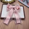 New Long Ribbon Ribbon Hair Clip Large Bow Satin Fabric Bow Hair Clip DIY Soft Mesh Hairpin Women Fashion