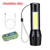 Mini LED Flashlight COB+XPE Portable Torch USB Charging Camping Lantern Zoomable Focus Light Tactical Flashlight with Pen Clip