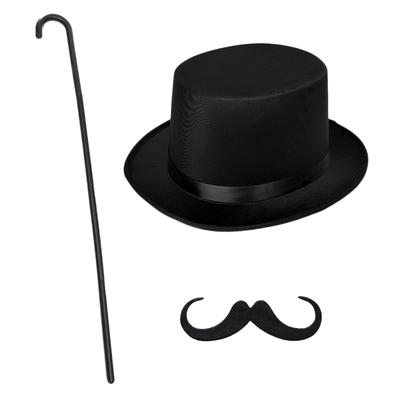 Magician Cosplay Fake Magician Costume Set [COZENTA] Hat, Cane, Mustache,