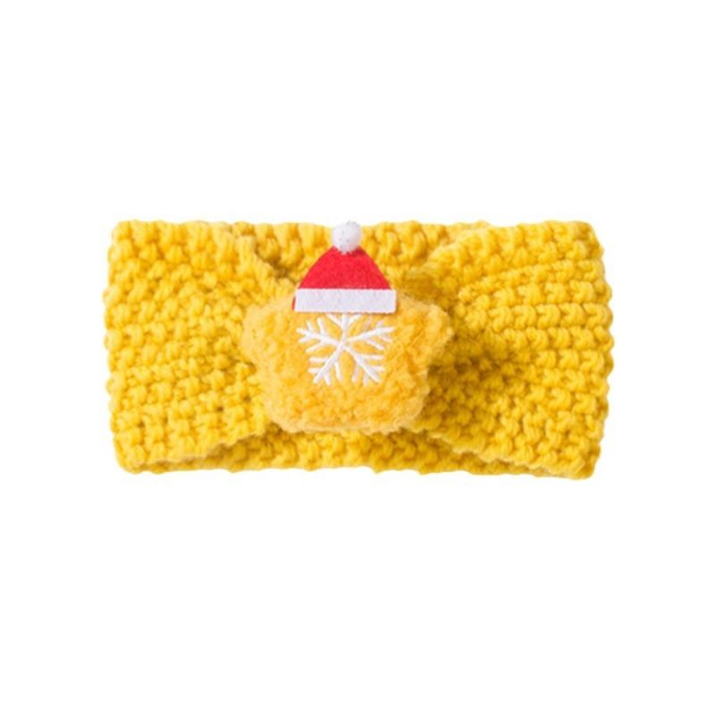 Christmas Children's Headband New Knitted Baby Wool Headband Cute Solid Color Baby Headgear Autumn and Winter