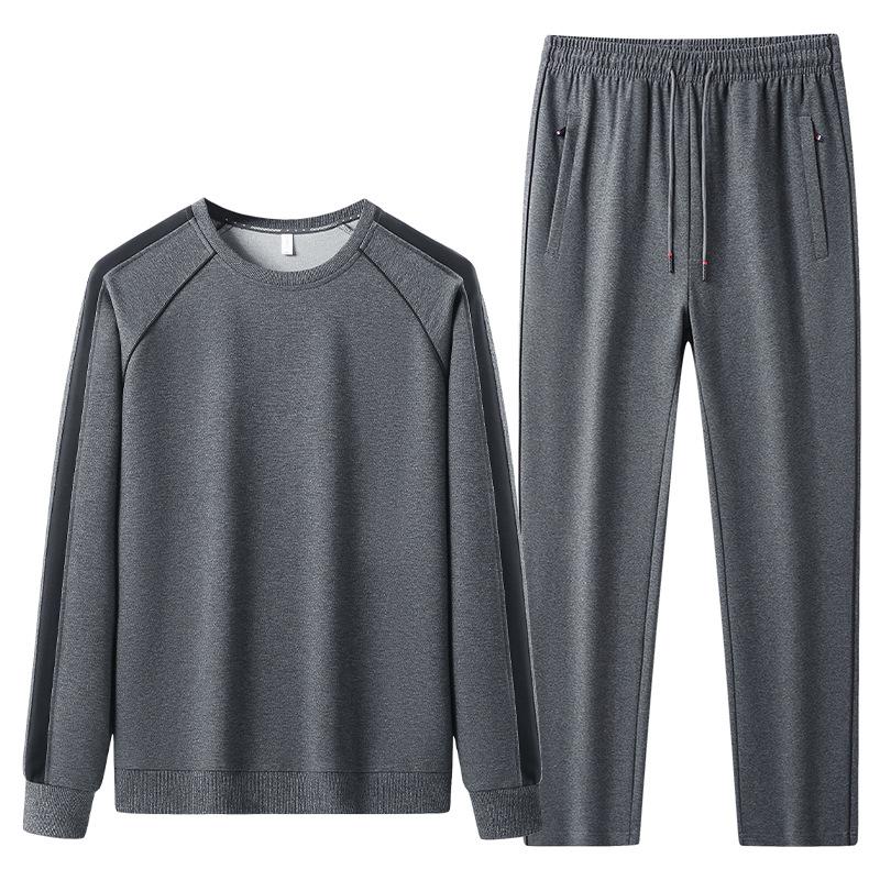 Sportbekleidungsset für Herren, Atmungsaktiv, Locker, Übergröße Lässiges Stehkragen-Sweatshirt und Sweatpants