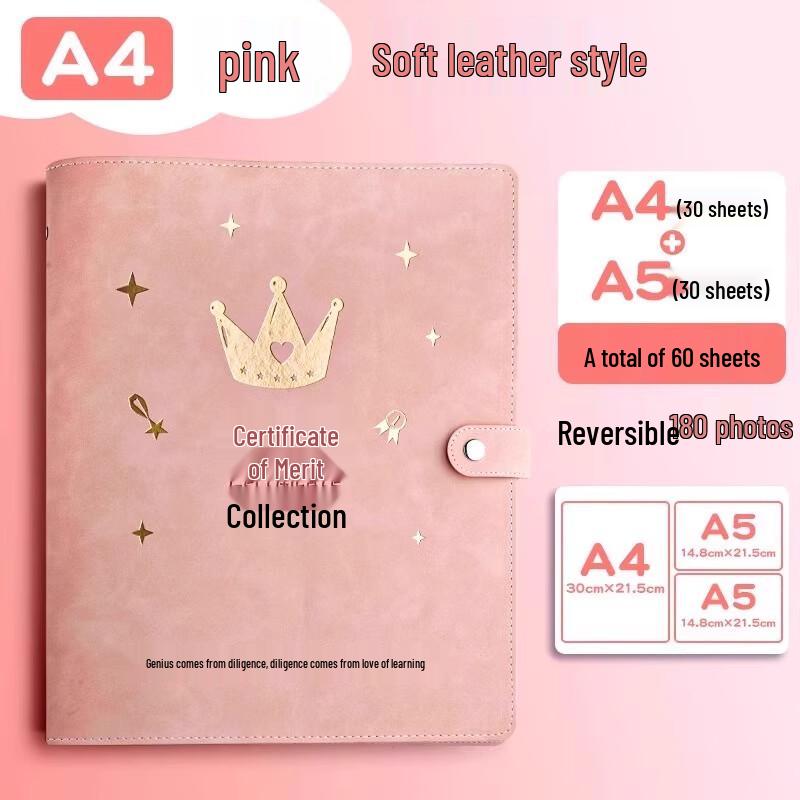 A4 Leatherette Certificate & Award Collection Album
