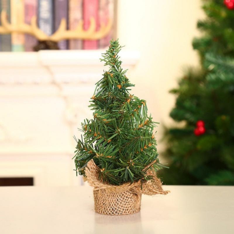 1pc15cm/5.91inMini Christmas Tree Ornament Burlap BaseDIYChristmas Tree Mall Window Party Tabletop Decoration Ornament Gift