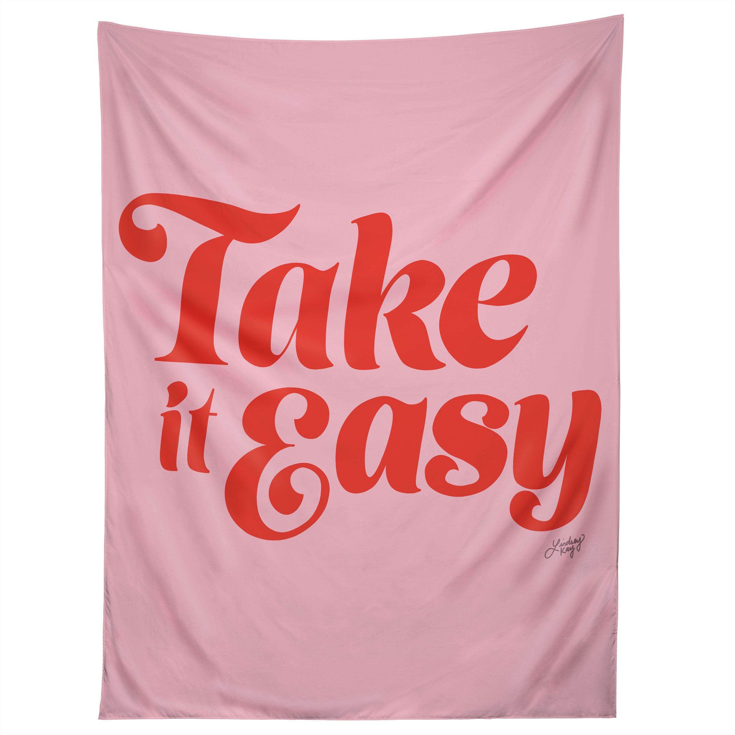 TAKE IT EASY RED PINK tapestry 75x100