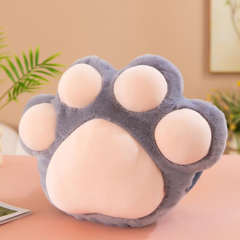 Office Nap Pillow With Cat Paw Plush Toy For Warmth And Comfort