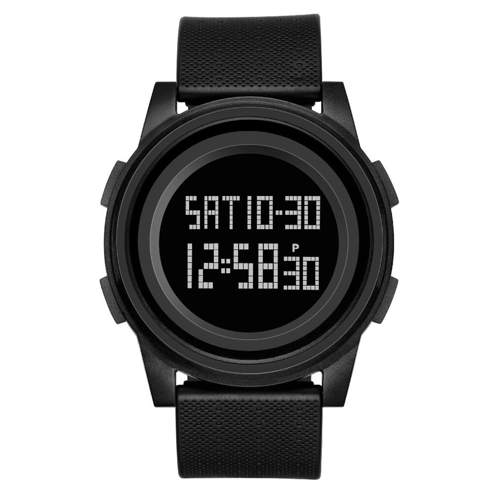 

Мужские цифровые часы, спортивные электронные часы с люминесцентным дисплеем, таймер для бега, будильник, водостойкие фитнес-часы для активного отдыха One Size