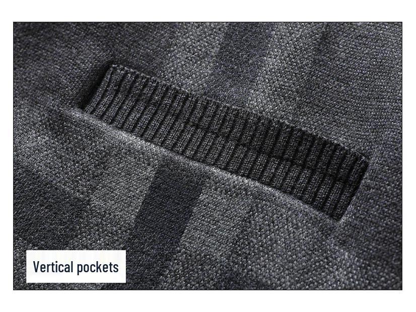 Dad's Plus Velvet Cardigan: Warm Knit Button-Up for Autumn/Winter, Middle-Aged & Elderly Men