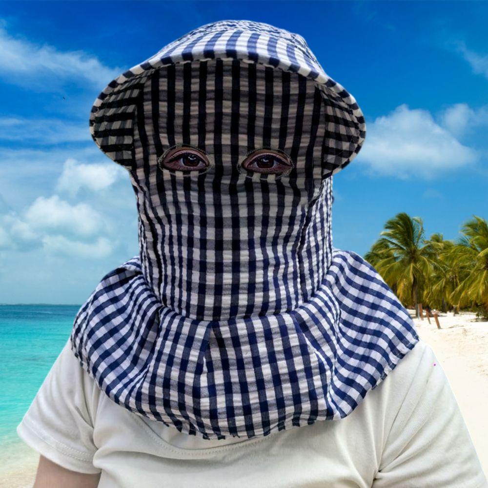 Cappello da Sole con Mascherina a Tesa Larga Traspirante Leggero Cappello da Lavoro per la Raccolta del Tè Copertura Totale Protezione UV Cappello da Pescatore Estivo per Esterno